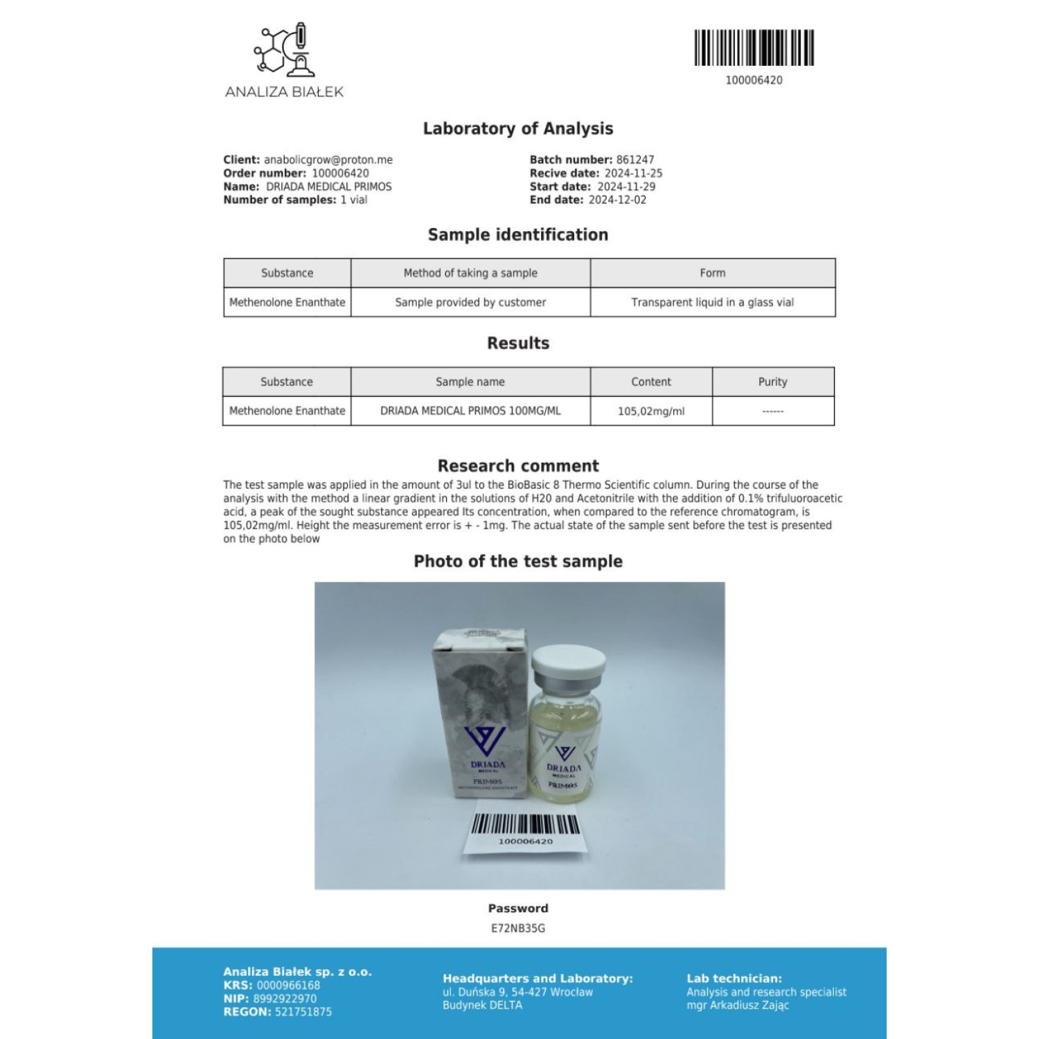 primos 100 mg/ml (methenolone enanthate) 10ml vial primos 100 mg/ml (methenolone enanthate) 10ml vial