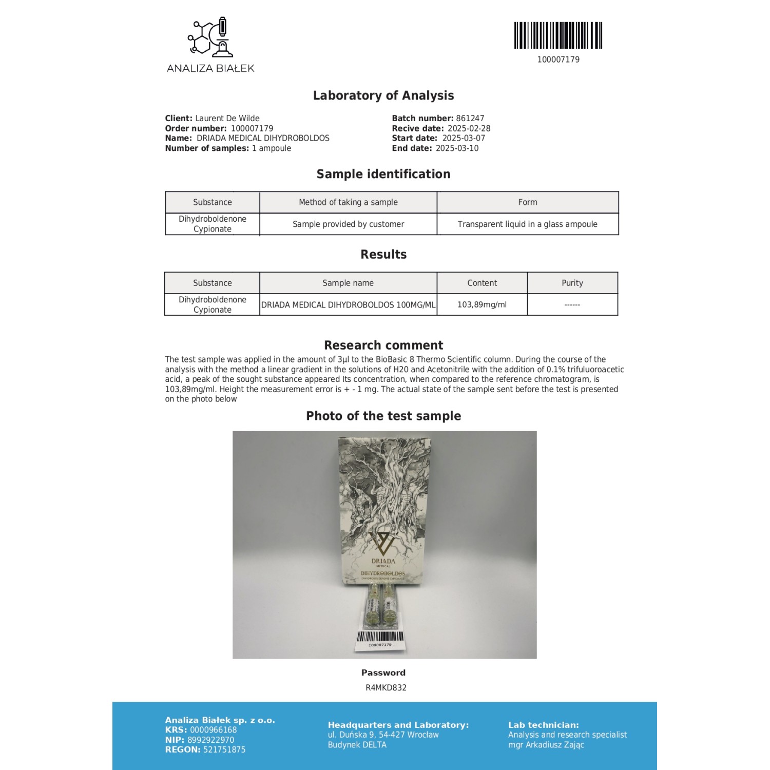 dihydroboldos 100 mg/ml (dihydroboldenone cypionate) 10 ml vial dihydroboldos 100 mg/ml (dihydroboldenone cypionate) 10 ml vial